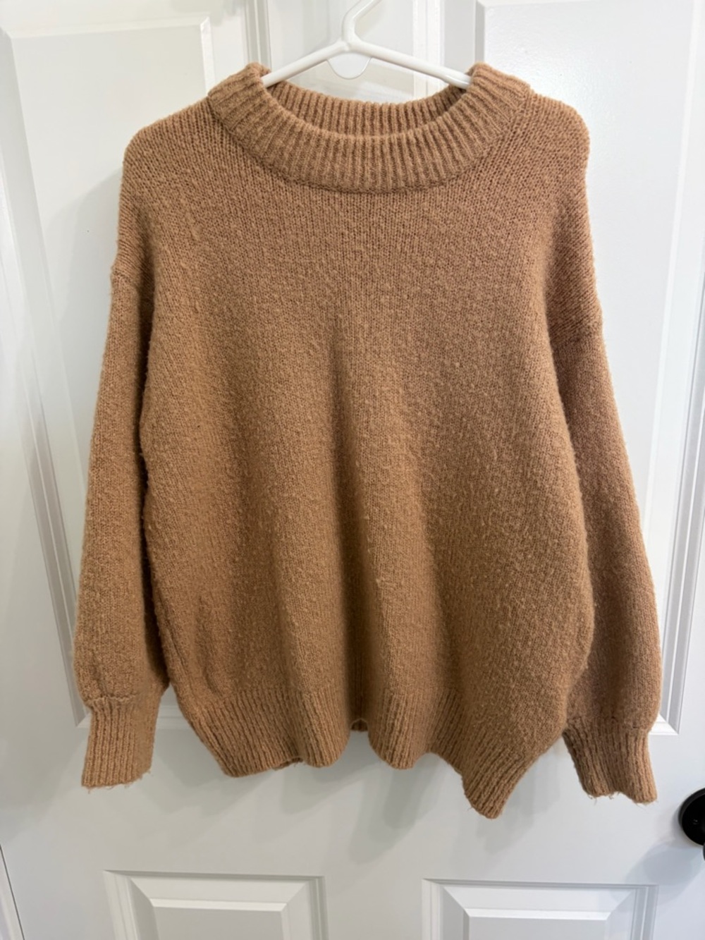 Zara Knitwear Sz 7 - Classic Oversized Crewneck Sweater - Camel
